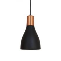 Luminária Pendente Lustre Teto Luxo Preto com Cobre 1920