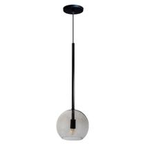 Luminária Pendente Lux Preto Globo Vidro Fumê + Led Incluso Luminária Pendente Lux Preto Globo Vidro Fumê + Led Incluso