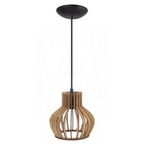 Luminária Pendente Madeira Circus 15cm Soquete E27 Luminária Pendente Madeira Circus 15cm Soquete E27