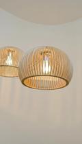 Luminária Pendente Madeira Cru Design Moderno 1 Lâmpada Luminária Pendente Madeira Cru Design Moderno 1 Lâmpada