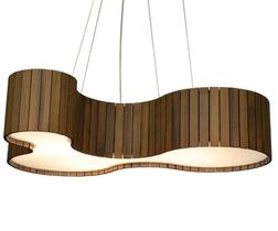 Luminária Pendente Madeira Imbuia Escura 70cm
