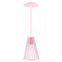 Luminária Pendente Madeira Koni Rosa Claro Escritório Sala Luminária Pendente Madeira Koni Rosa Claro Escritório Sala