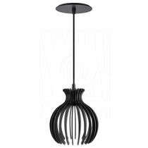Luminária Pendente Madeira Nacar 18cm Preto E27 Sala Luminária Pendente Madeira Nacar 18cm Preto E27 Sala