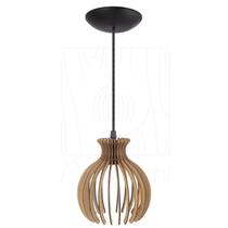 Luminária Pendente Madeira Nacar 18cm Rústico E27 Sala Luminária Pendente Madeira Nacar 18cm Rústico E27 Sala