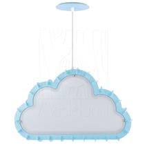 Luminária Pendente Madeira Nuvem 50cm Azul Claro Infantil Luminária Pendente Madeira Nuvem 50cm Azul Claro Infantil