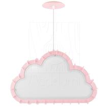 Luminária Pendente Madeira Nuvem 50cm Soquete E27 Infantil Luminária Pendente Madeira Nuvem 50cm Soquete E27 Infantil