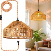 Luminária pendente Maliralt Rattan 32x18cm 5m Cord Switch Luminária pendente Maliralt Rattan 32x18cm 5m Cord Switch