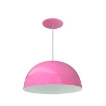 Luminária Pendente Meia Lua 24cm Com Interior Branco Fiação 110/220 Luminária Pendente Meia Lua 24cm Com Interior Branco Fiação 110/220