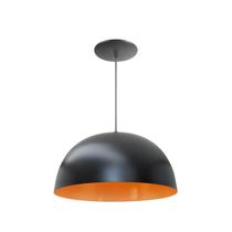 Luminária Pendente Meia Lua 24cm Com Interior Laranja Fiação 110/220v Luminária Pendente Meia Lua 24cm Com Interior Laranja Fiação 110/220v