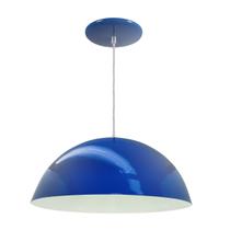 Luminária Pendente Meia Lua 34cm Com Interior Branco Brilho Com Fiação 110/220v Luminária Pendente Meia Lua 34cm Com Interior Branco Brilho Com Fiação 110/220v