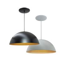 Luminária Pendente Meia Lua 34cm Com Interior Cobre Com Fiação 110/220v Luminária Pendente Meia Lua 34cm Com Interior Cobre Com Fiação 110/220v