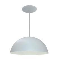 Luminária Pendente Meia Lua 50cm Interior Branco Brilho Com Fiação 110/220v - Luminárias Navarro