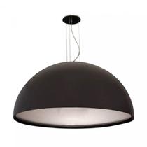 Luminária Pendente Meia Lua 80cm Redondo Preto Luna Luminária Pendente Meia Lua 80cm Redondo Preto Luna