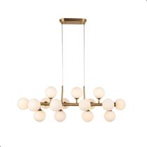 Luminaria Pendente Metal Dourado Vintage 95cm Luxo Sala Quarto Top