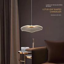 Luminária Pendente Moderna De Acrílico Em Forma De Folha De Lótus LED Para Quarto Simples Com Cabeça