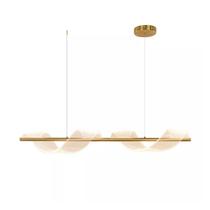 Luminária pendente moderna dourada para mesa de jantar