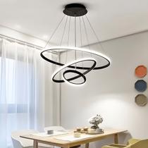 Luminária Pendente Moderno 3 Aros Anéis Ideal para Sala De Jantar, Mesa, Quarto Bivolt com 03 tipos de iluminação branco quente, morno ou fria