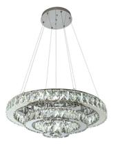 Luminaria Pendente Moderno De Teto Luxo Lustre Para Sala de Jantar Led 3 Aros Anéis Redondo Cristal 40W Luminaria Pendente Moderno De Teto Luxo Lustre Para Sala de Jantar Led 3 Aros Anéis Redondo Cristal 40W