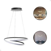 Luminária Pendente Moderno Led Aliança Preto 3000K 52W S&L Luminária Pendente Moderno Led Aliança Preto 3000K 52W S&L