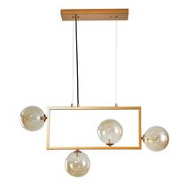 Luminaria Pendente Modular Jabuticaba G9 Dourado c Ambar