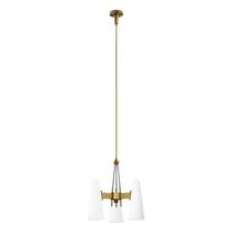 Luminária pendente Modway Beacon, 3 luzes, opala, latão acetinado, 52x52x185 cm Luminária pendente Modway Beacon, 3 luzes, opala, latão acetinado, 52x52x185 cm