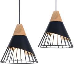 Luminária pendente Mxsaoud Modern Black Wood para Kitchen Island