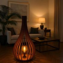 Luminária Pendente New Soft MDF Amadeirado - Design Moderno Luminária Pendente New Soft MDF Amadeirado - Design Moderno