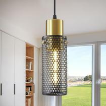 Luminária pendente Omgomne Modern Gold Cylinder 1-Light