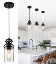 Luminária Pendente para Ilha de Cozinha Foucasal, Iluminação Pendente Moderna com Cúpula de Vidro, Soquete E26 e Cabo Ajustável, Adequada para Salas de Estar, Quartos e Corredores