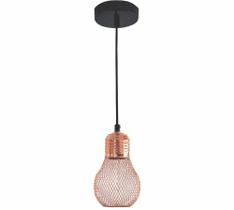 Luminária pendente paris 1217 metal cobreado 1xe27 unico - G-Light