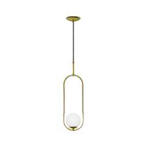 Luminária Pendente Pendulo Com Globo De Vidro Leitoso + Lâmpada Led 3000K 127V 3,5W Inclusa 778/1