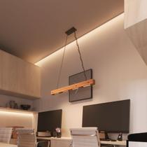 Luminaria Pendente Perseu 40w em Madeira Maciça com Corrente Luminaria Pendente Perseu 40w em Madeira Maciça com Corrente