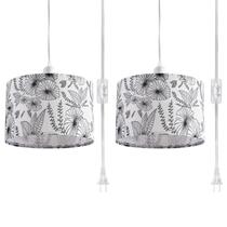 Luminária pendente Plug in IHENGYANLT Flower Fabric, pacote com 2 Luminária pendente Plug in IHENGYANLT Flower Fabric, pacote com 2