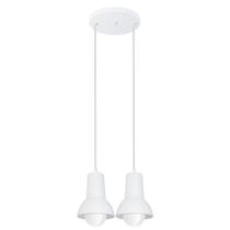 Luminaria pendente premium 2 lampadas branca - plástico - gazplast