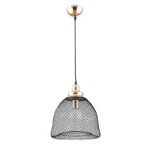 Luminaria Pendente Preto E Dourado Aramado Bella Xn001g - BELLA ILUMINAÇÃO Luminaria Pendente Preto E Dourado Aramado Bella Xn001g - BELLA ILUMINAÇÃO