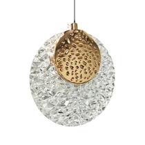 Luminária Pendente Raquete Led Acrílico Dourado 5W Bivolt