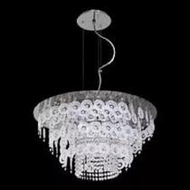 Luminária Pendente Redonda De Cristal 6 Lâmpadas G9 - Branco Luminária Pendente Redonda De Cristal 6 Lâmpadas G9 - Branco