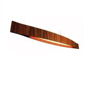 Luminária Pendente Retangular Led 2700k Canoa 120x15cm Madeira e Acrílico