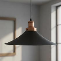 Luminária Pendente Retro 1 Lamp. E27 Preto E Cobre - Juni 127/220v Preto