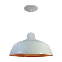 Luminária Pendente Retro 40cm Interior Laranja Com Fiação 110/220v