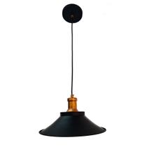 Luminária pendente retro mesa canto centro acabamento preto cobre E 27