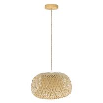 Luminária Pendente Rustico Fibra De Bambu Natural Bivolt E27