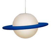 Luminária Pendente Saturno Azul Decoração Quarto Sala - USARE