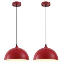 Luminária pendente SESIMENT Red Farmhouse de 30 cm, pacote com 2 unidades para cozinha Luminária pendente SESIMENT Red Farmhouse de 30 cm, pacote com 2 unidades para cozinha