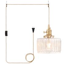 Luminária pendente Shenmoyl Plug suspensa com abajur de vidro transparente