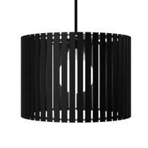 Luminária Pendente Sirius Modelo Ripado - Preta