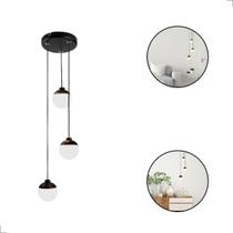 Luminária Pendente Small Mini Globo Preto Led 3000K Spotline