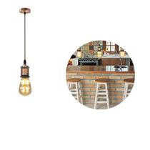 Luminária Pendente Soquete Bocal E27 Com Lâmpada Led Vintage Luz Amarela Formato Pêra