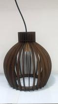 Luminária Pendente Spica Lustre Decorativo Madeira