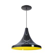 Luminária Pendente Tailandesa Com Interior Amarelo Com Fiação 110/220v Luminária Pendente Tailandesa Com Interior Amarelo Com Fiação 110/220v